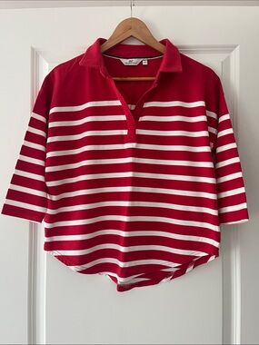 Vineyard Vines Red and White Striped Polo